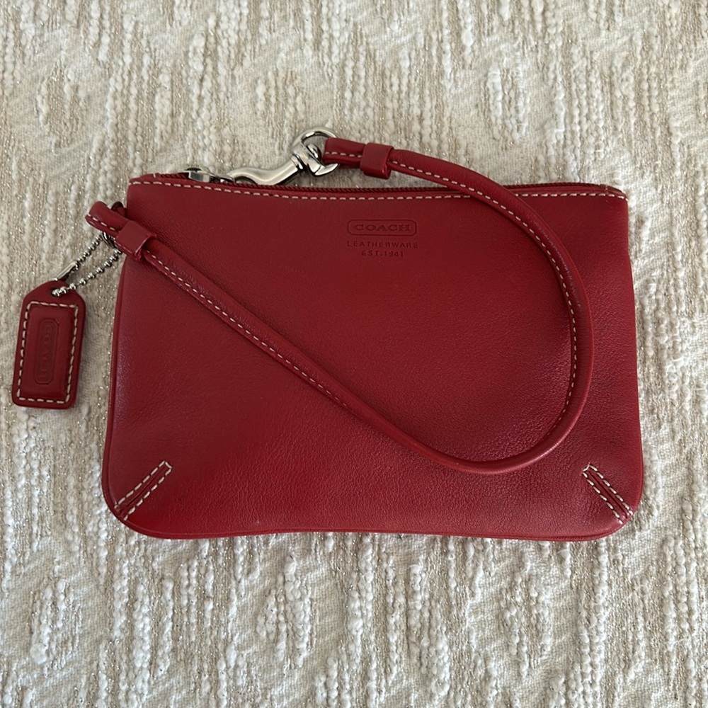 Coach Red Leather Wristlet - Picture 9 of 14